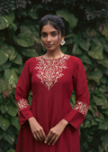 Red Anarkali suit