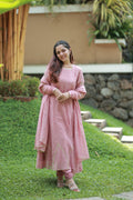 Blush pink chanderi Anarkali