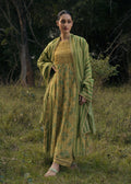 Printed light yellow suit set