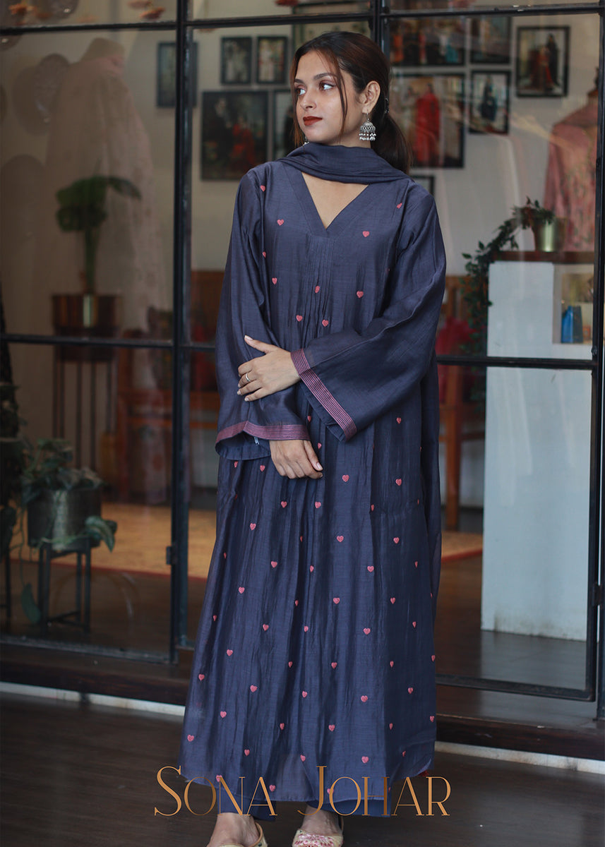 PASTEL LAVENDER EMBROIDERED SUIT SET