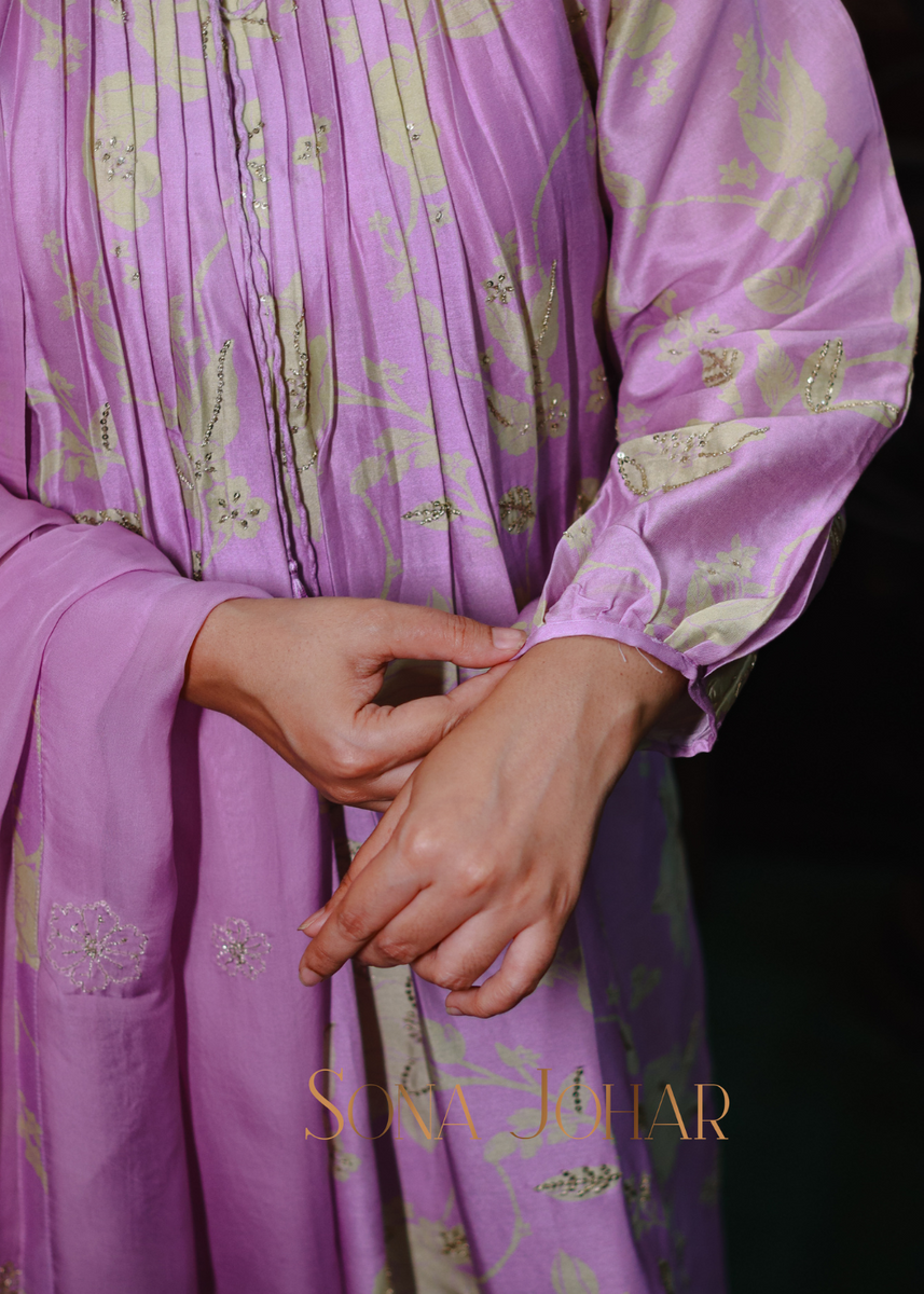 Aliya Cut Dress - Pink lavender