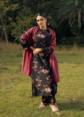 Black floral printed suit set