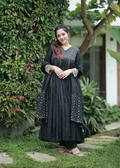 Black flared suit