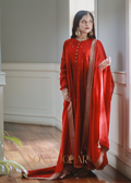 Red flared suit set