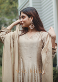 Ivory anarkali cut suit
