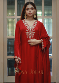 Red straight cut suit set