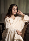 Cream straight cut suit set