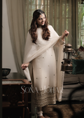 Cream straight cut suit set