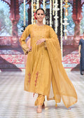 yellow gather suit set