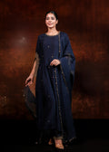 Indigo blue kalidar suit set