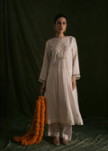 Ivory suit with yoke embroidery