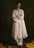 Ivory suit with heart embroidery