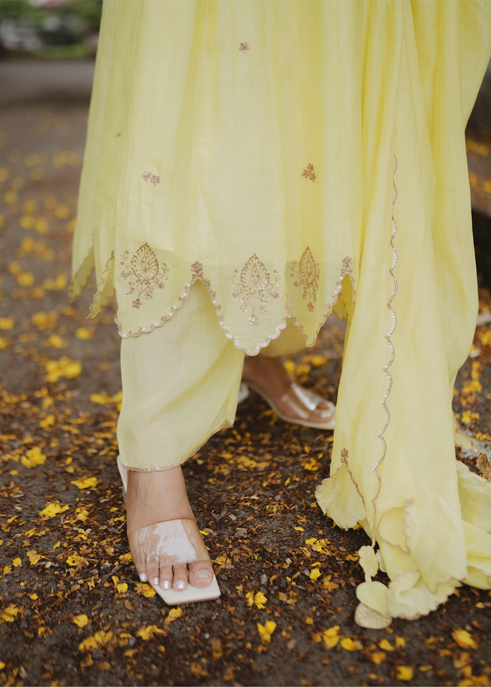 light green color anarkali set