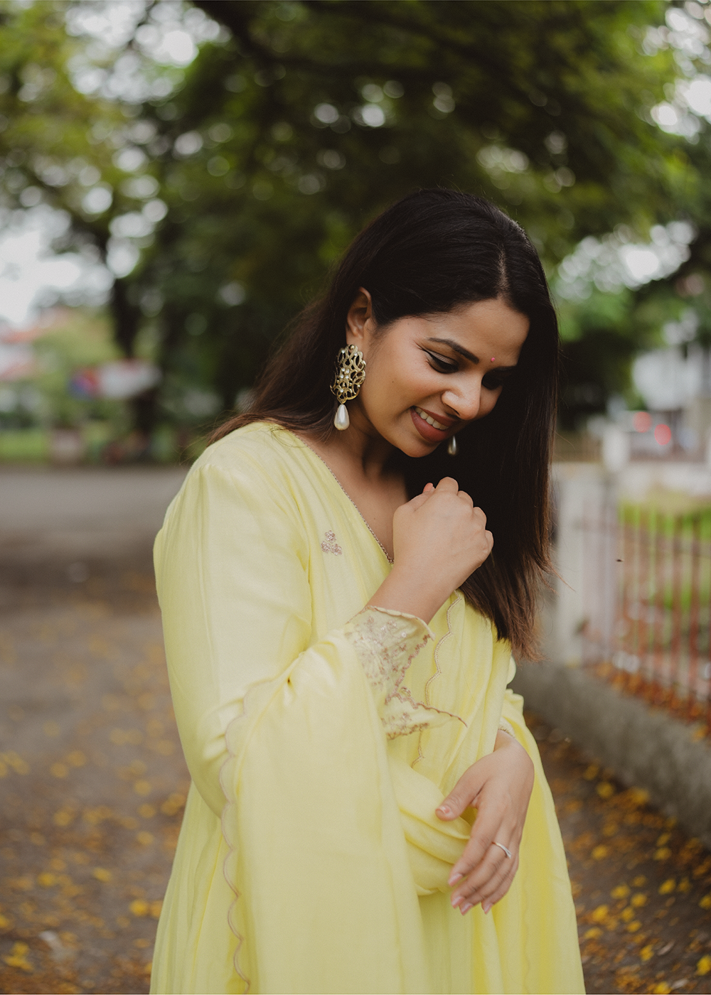 light green color anarkali set