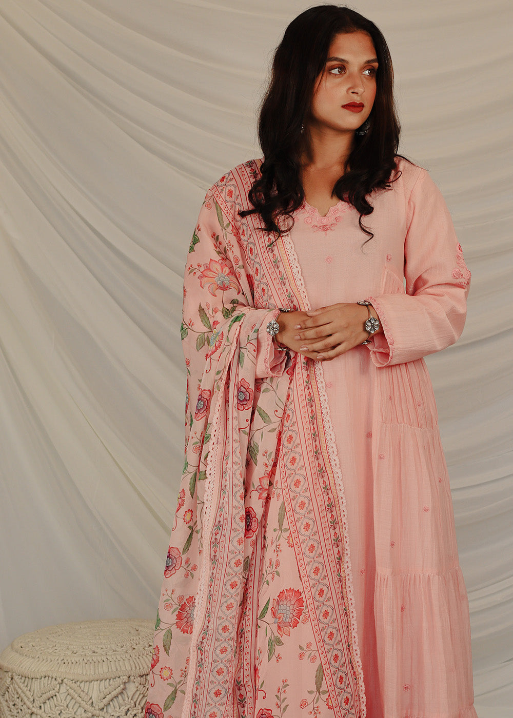 Alizeh layered pink suit