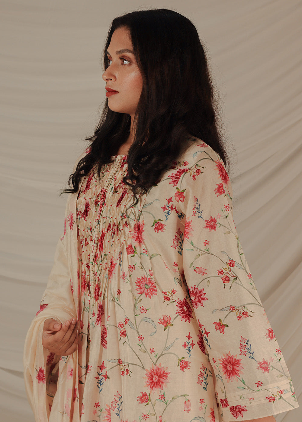 AAFREEN cream printed suit set