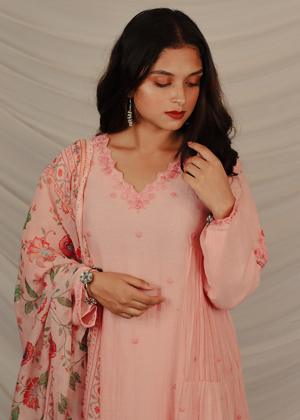 Alizeh layered pink suit