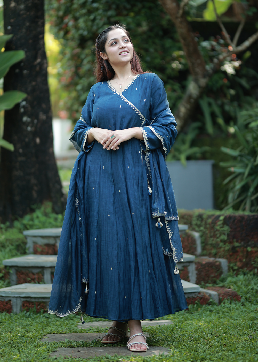 Blue Angrakha suit