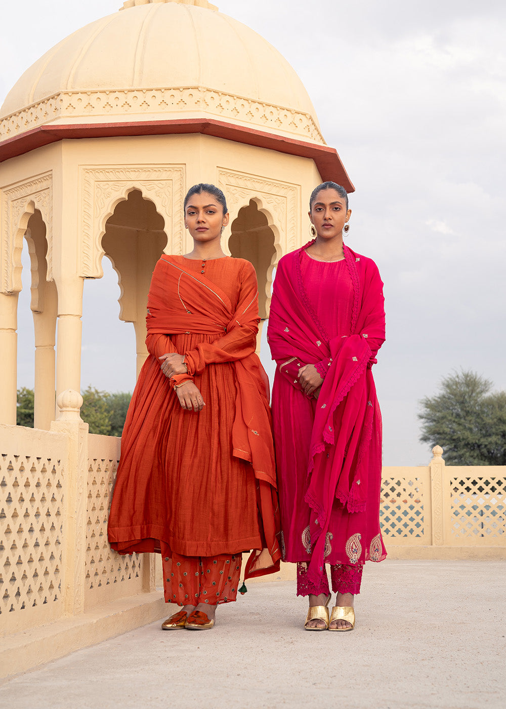 Burnt orange flared suit