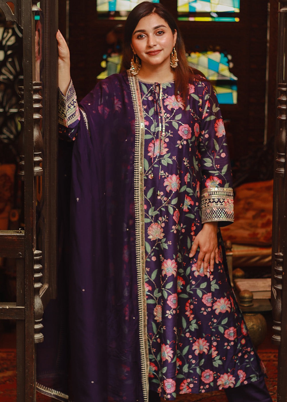 Alizeh purple suit set