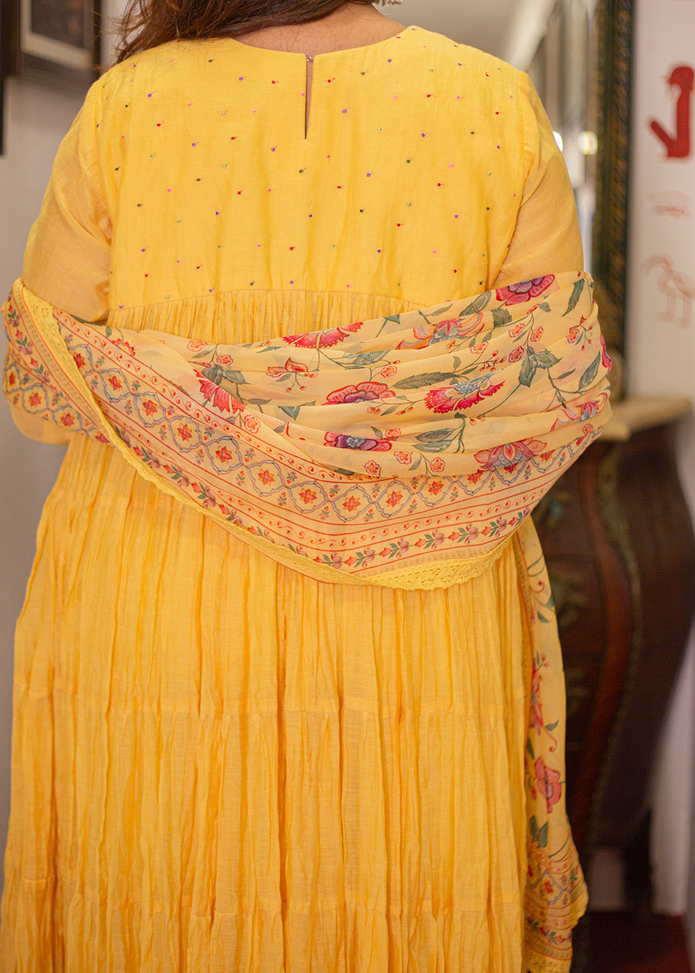 Alizeh yellow layered suit