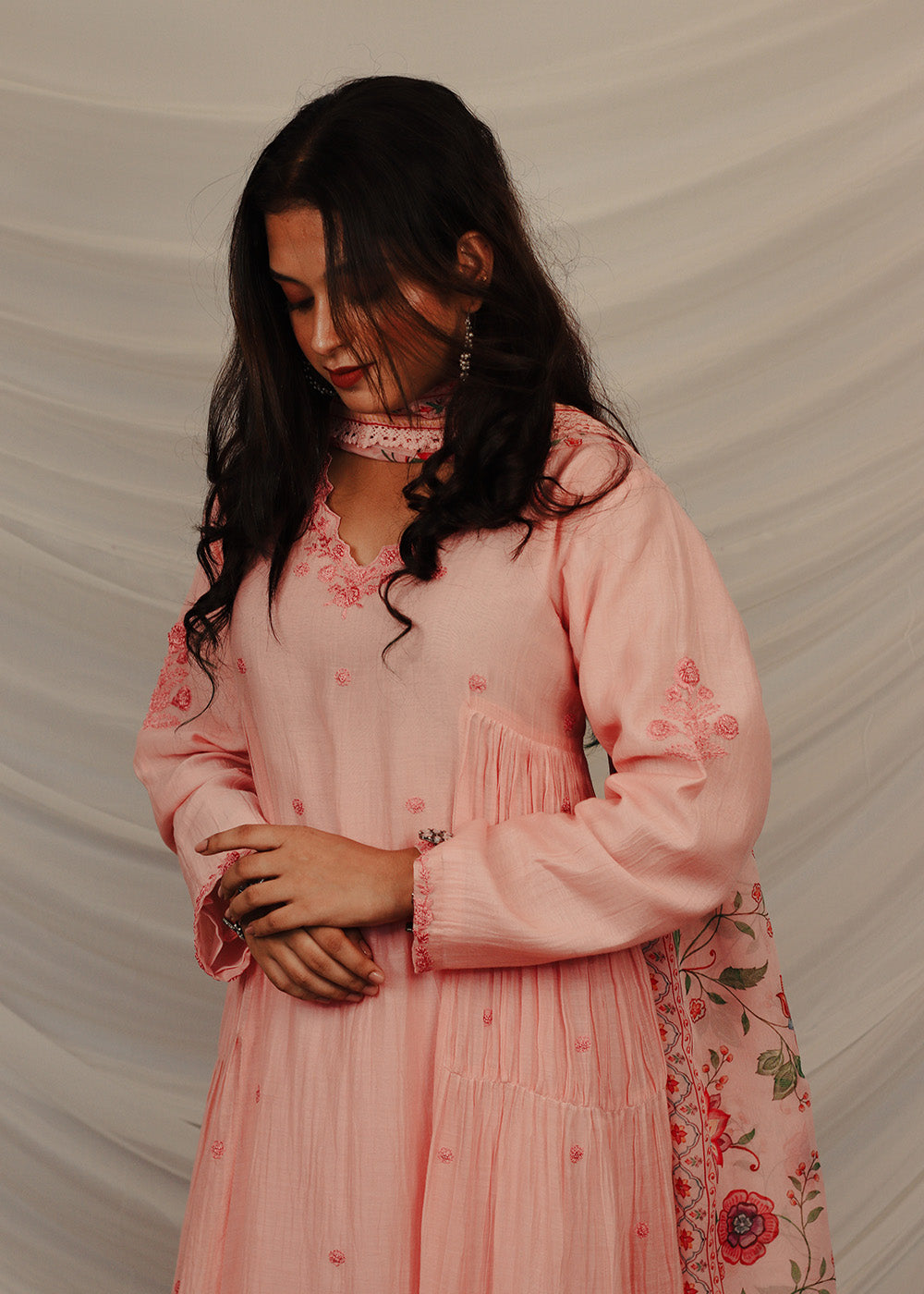 Alizeh layered pink suit