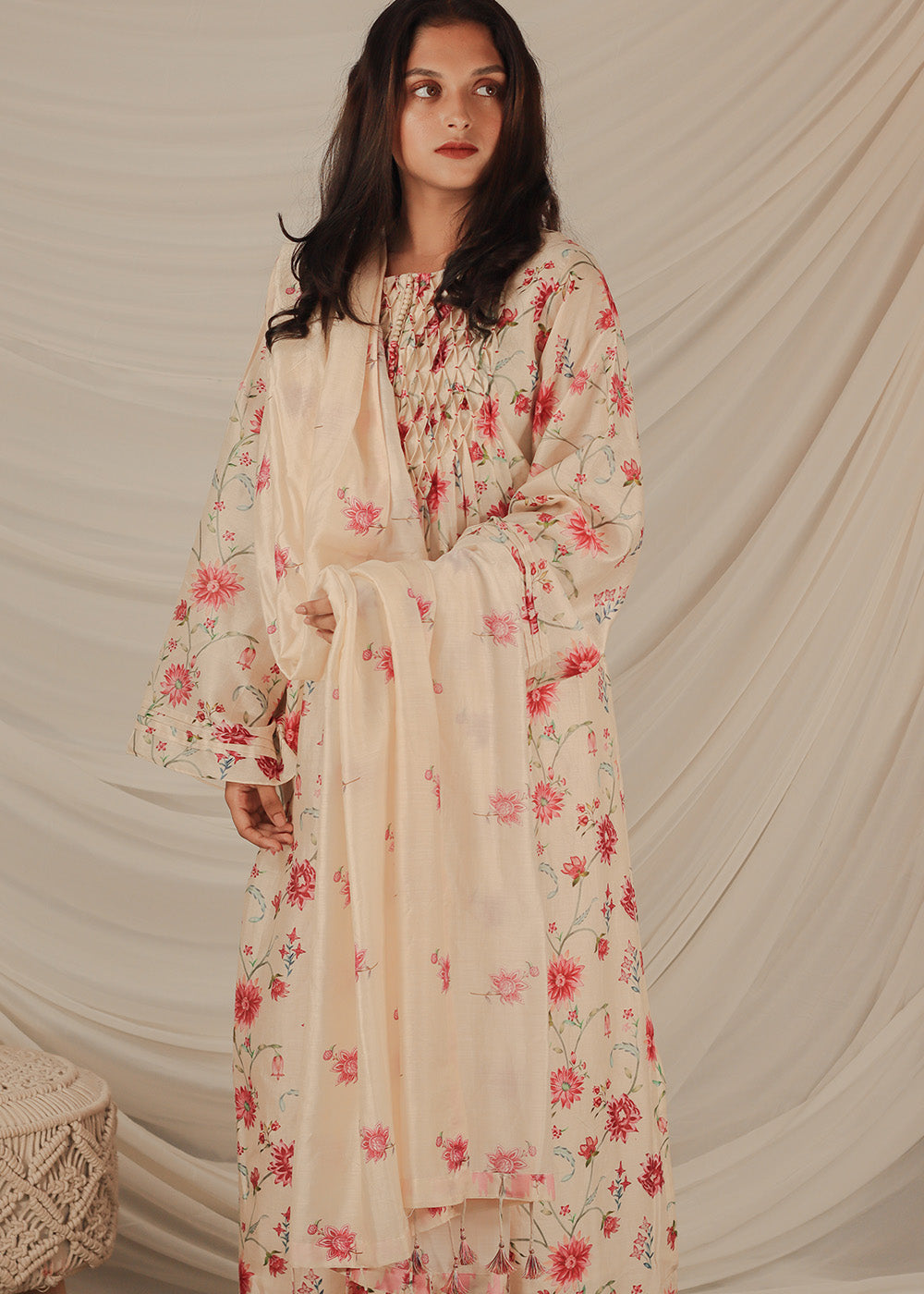 AAFREEN cream printed suit set