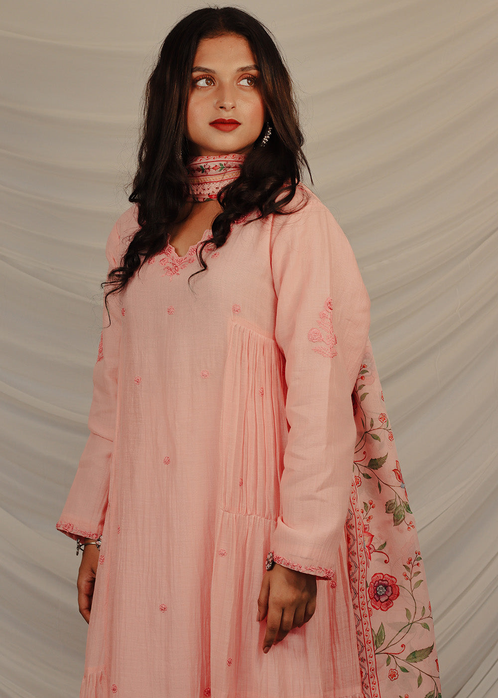 Alizeh layered pink suit