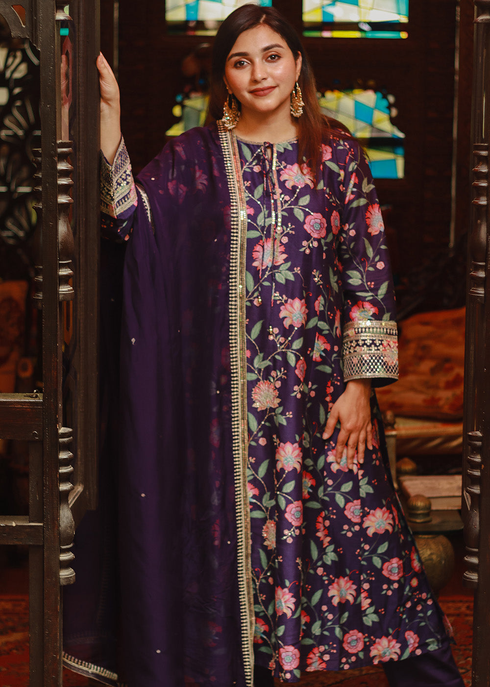 Alizeh purple suit set