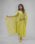 Pastel Chanderi Embroidered Suit Set