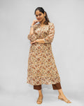 Cream Linen Kalamkari Suit Set