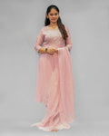 Pink Chinon Handwork Suit Set