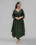 Bottle Green Chinon Handwork Suit Set