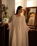 IVORY SUIT SET WITH PINK EMBROIDERY.