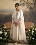 IVORY SILK SUIT SET WITH SIDE KALI.