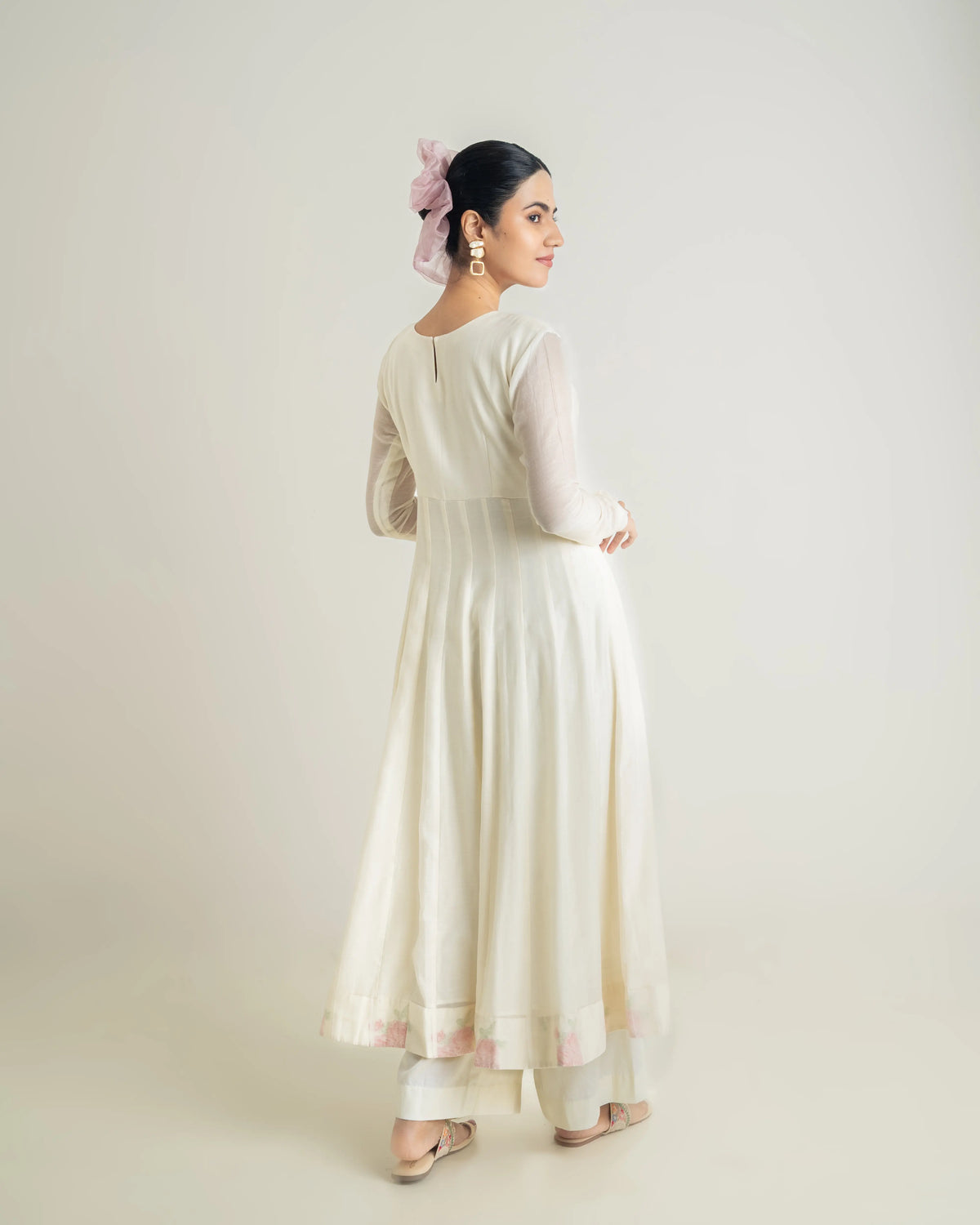 Off white Anarkali set